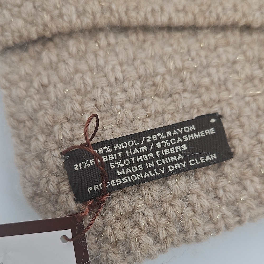 Coach Beige Chunky Knit Scarf - Picture 3 of 3